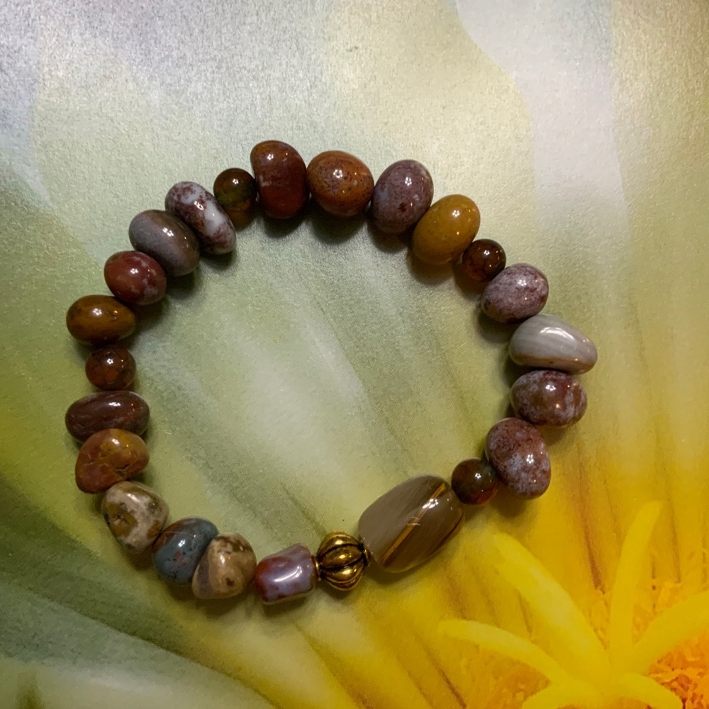 Indian Agate Stretch Bracelet
